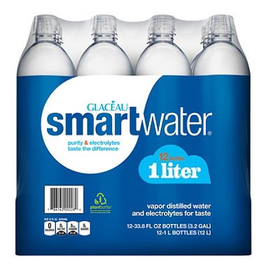 Smart Water, 1 Liter Bottle, 12-pack
