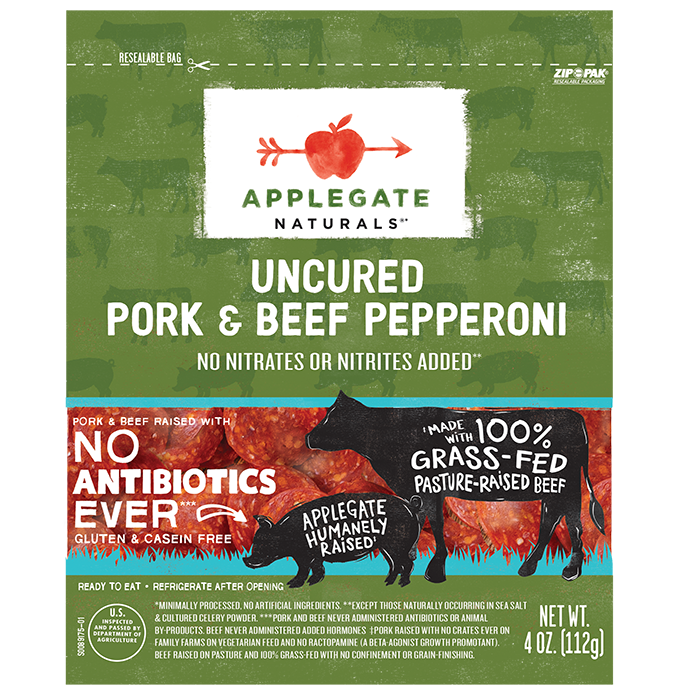 Applegate Uncured Pork & Beef Pepperoni